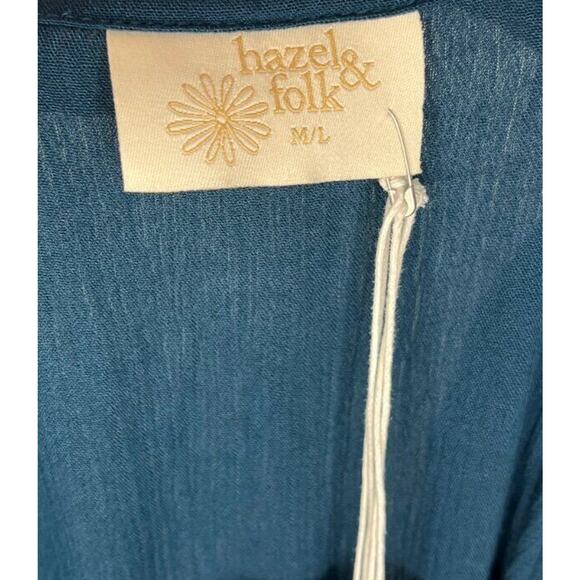 HAZEL & FOLK Sz M/L Teal Melody Maxi Dress NWT - Picture 3 of 13